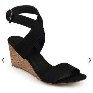 Ankle cross strap wedge heel
